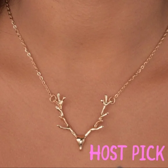 NEW Elk Antlers Pendant Necklace - Picture 1 of 4